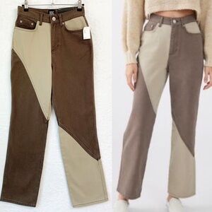 Urban Outfitters BDG Cowboy Colorblock High Rise Straight Leg Jeans Sz 25